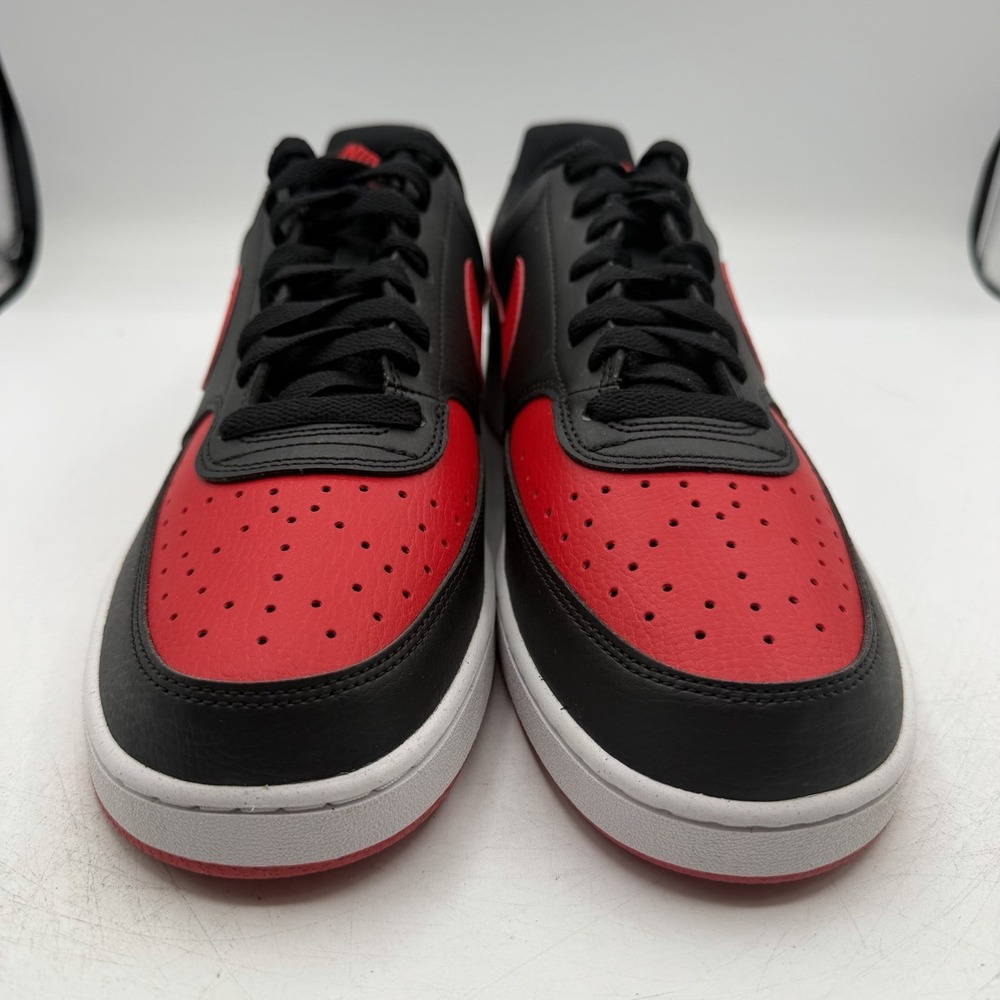 Nike Court Vision Low Next Nature NN Shoes Mens Sz 11.5 Black/Red FJ0685-010 - Picture 4 of 11